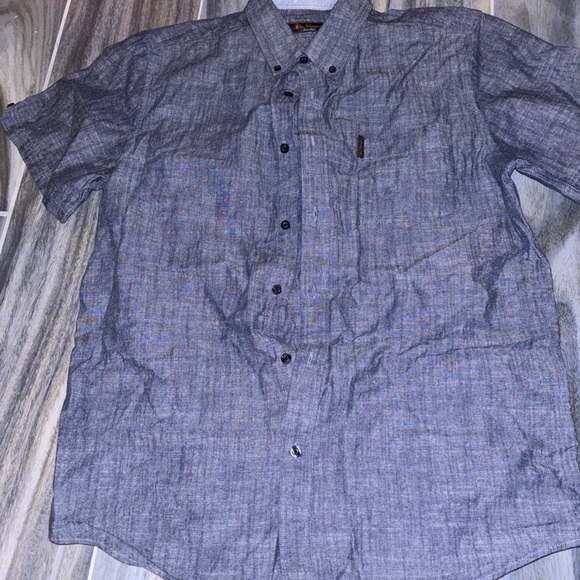 Ben Sherman Navy Solid short sleeve Button-Up Shirt - Picture 3 of 6